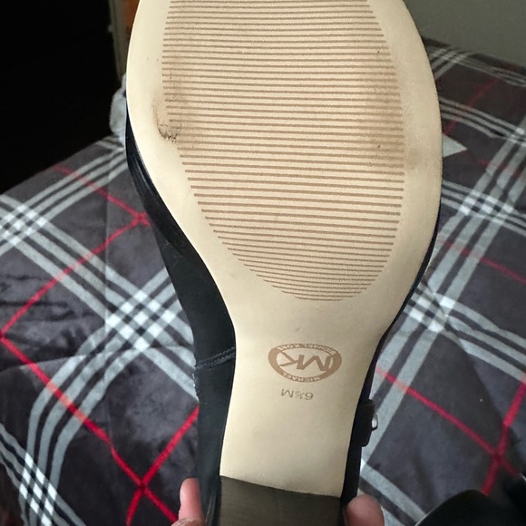 Michael Kors Black Heeled Boots with Chunky Heels and Ankle Straps - Picture 4 of 4